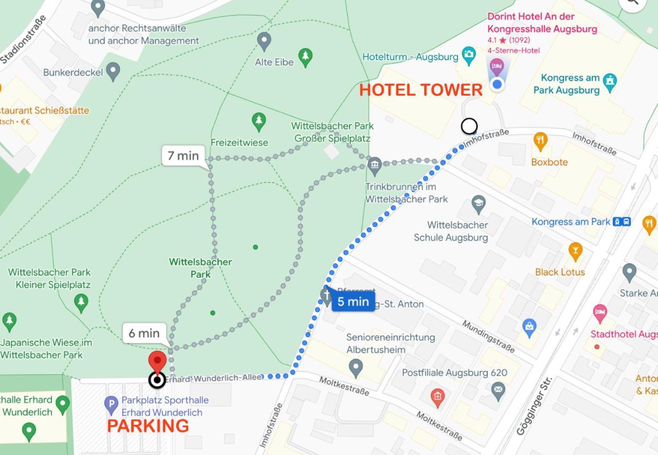 Hotelturm Apartment Аугсбург Экстерьер фото